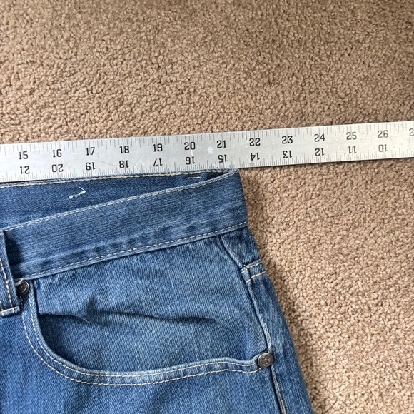 Y2K Old Skool Jean Shorts Jorts Mens 44 Blue Faded Baggy Skater Grunge - Picture 5 of 12